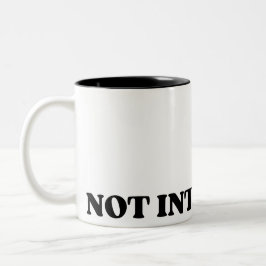 Not Interested Retro Typographic Two-Tone Mug Tweekleurige Koffiemok