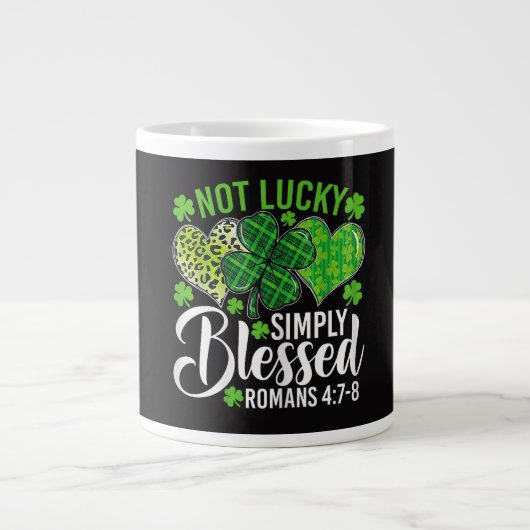 Not Lucky Simply Blessed Christian Extra Grote Beker (Voorkant)