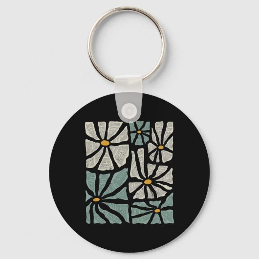 Not My President 2025 Retro Subtle Boho Floral Ant Sleutelhanger (Voorkant)