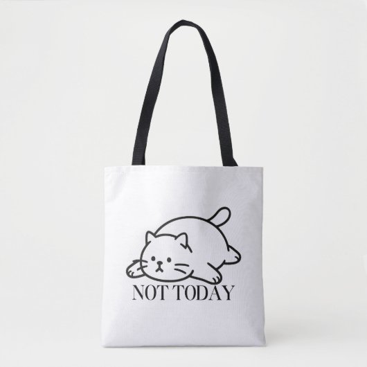 Not Today Cute Lazy Cat Mood Draagtas (Voorkant)