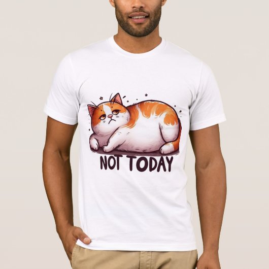 Not Today Grumpy Cat Cartoon T-shirt (Voorkant)