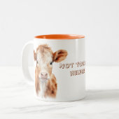 Not today heifer tweekleurige koffiemok (Voorkant links)