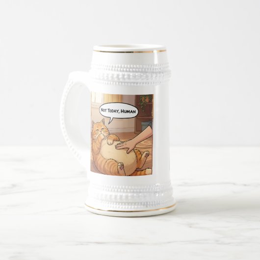 Not Today Human Grumpy Cat Mug | Lazy Cat Funny (Devant gauche)