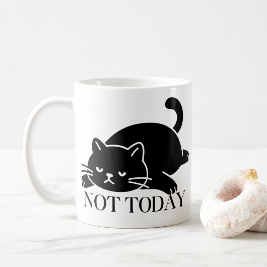 Not Today Mug Funny Coffee Mug for Cat Lovers (Avec donut)