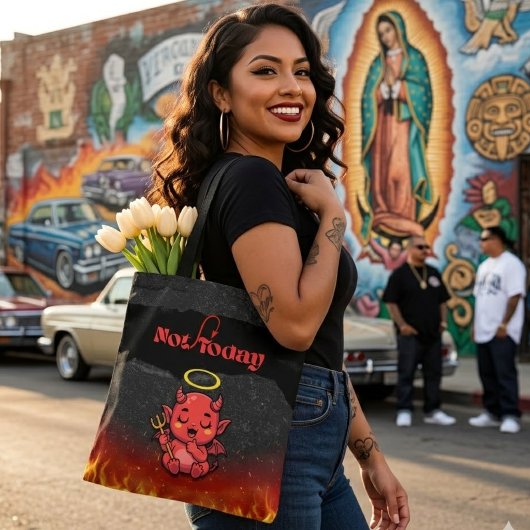 Not Today satan tote bag