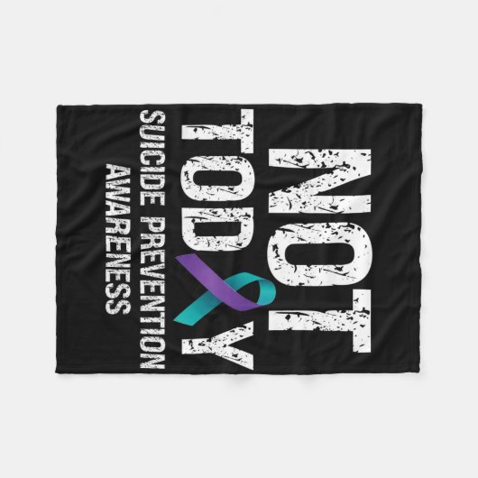 Not Today Suicide Prevention Awareness Teal N Purp Fleece Deken (Voorkant (Horizontaal))