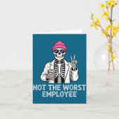 Not Worst Employee Worker Istant Jokes Office Humo Kaart (Gele Bloem)