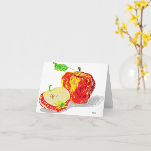 Nota Carte vide à l'intérieur /Apples (Fleur jaune)