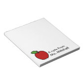 Nota van de Leraar - Rode Apple - Gepersonaliseerd Notitieblok (Schuin)