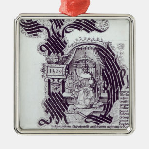 Nota van het initiaal over een handvest metalen ornament