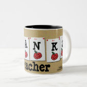 Nota van het prikbord voor de basisleraar tweekleurige koffiemok (Voorkant rechts)