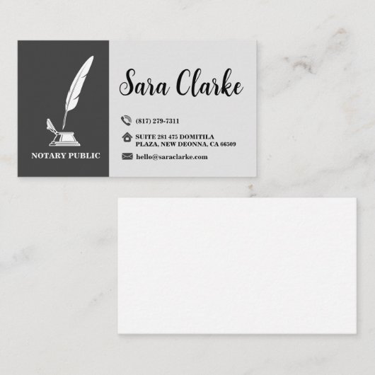 notaire de typographie moderne carte de visite (Devant / Derrière)
