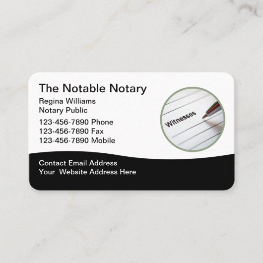 Notaire public Cartes de visite modernes (Devant)