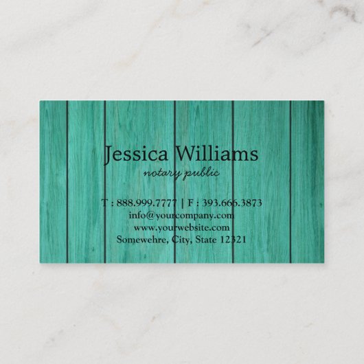 Notaire Public Élégant Script Carte de visite simp (Dos)