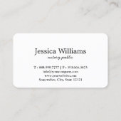 Notaire Public Élégant Script Carte de visite simp (Dos)