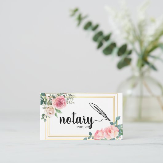 Notaire Public Élégant Script Carte de visite simp (Debout devant)