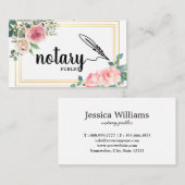 Notaire Public Élégant Script Carte de visite simp (Devant / Derrière)