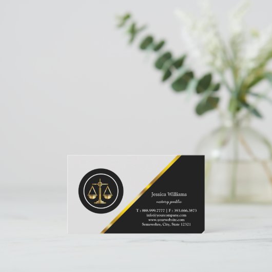 Notaire Public Élégant Script Carte de visite simp (Debout devant)