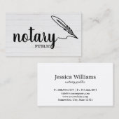 Notaire Public Élégant Script Carte de visite simp (Devant / Derrière)