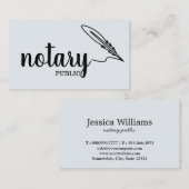Notaire Public Élégant Script Carte de visite simp (Devant / Derrière)