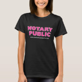 Notaire Public Pink Black Editable Website T-Shirt (Devant)