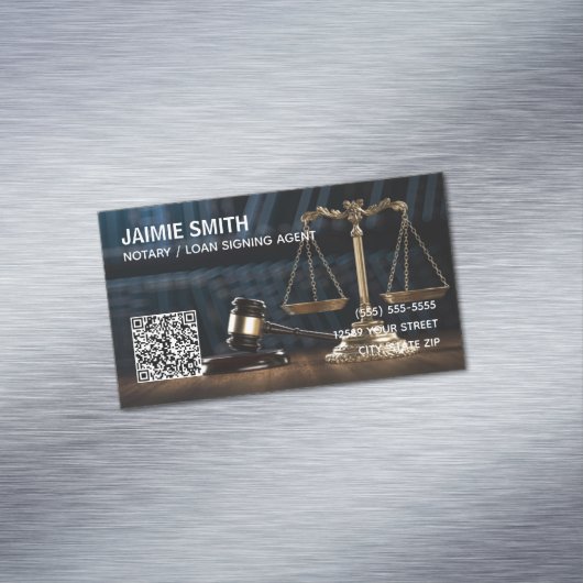 Notaris Custom QR Magnetisch Visitekaartje (Voorbeeld)