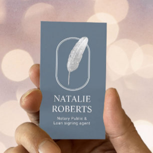 Notaris de Ondertekenende Agent Quill Logo Dusty B Visitekaartje