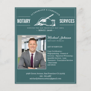 Notaris Diensten Vintage Professioneel Blauwgroen  Flyer