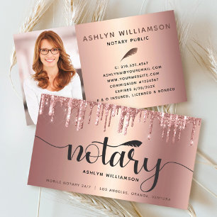 Notaris Koper Roze Glitter Foto Loan Agent Script Visitekaartje