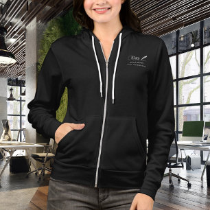 Notaris lening ondertekening agent pen zwart wit hoodie