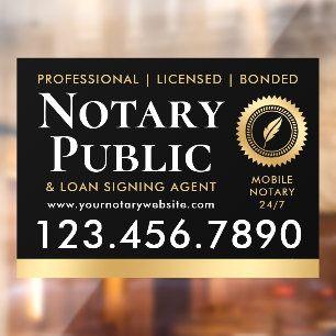 Notaris Lening Ondertekeningsagent Black Gold Raamsticker