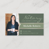 Notaris Lening Signing Agent Elegant Sage Groene F Visitekaartje (Voorkant)