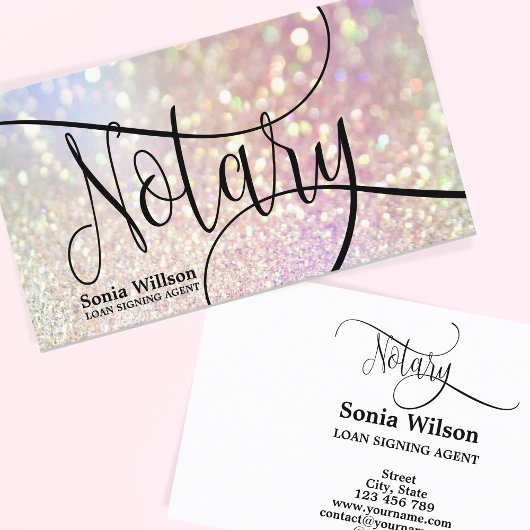 Notaris Lening Signing Agent Modern Iridescent Visitekaartje