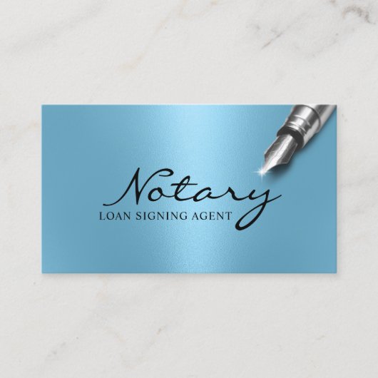 Notaris Lening Signing Agent Modern Lichtblauw Visitekaartje (Voorkant)