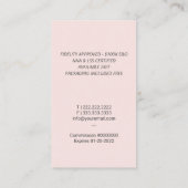 Notaris Lening Signing Agent  Quill Pen Blush Visitekaartje (Achterkant)