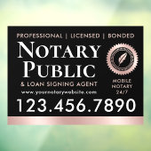 Notaris Leningsignering Agent Black Rose Goud Raamsticker (Vel 3)