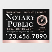 Notaris Leningsignering Agent Black Rose Goud Raamsticker (Vel)