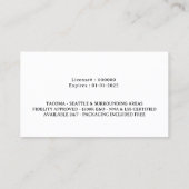 Notaris ondertekenaar  Quill Pen Plain Visitekaartje (Achterkant)