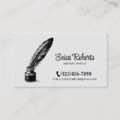 Notaris ondertekenaar  Quill Pen Plain Visitekaartje (Voorkant)