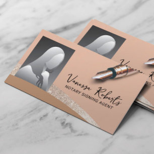 Notaris Ondertekenende Agent Elegante Peach Kleur Visitekaartje