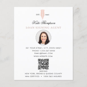 Notaris ondertekeningsagent Moderne Roze QR-code Flyer