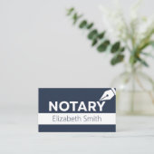 Notaris Openbaar Blauw en Wit Eenvoudig Visitekaartje (Staand voorkant)