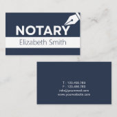Notaris Openbaar Blauw en Wit Eenvoudig Visitekaartje (Voorkant / Achterkant)