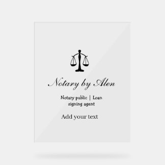 Notaris openbaar leningondertekeningsagent naam ad acryl bord