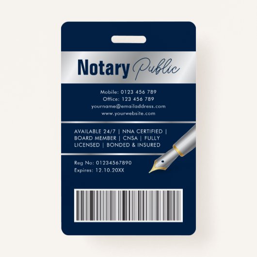 Notaris Openbaar Ministerie Emplee Foto Marine & Z Badge (Achterkant)