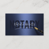 Notaris Openbaar Moderne Handtekening Navy & Roos Visitekaartje (Voorkant)