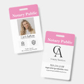 Notaris Openbaar / Notaris Ondertekenaar ID Badge (Front & Back)