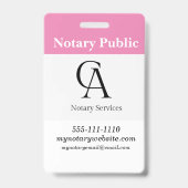 Notaris Openbaar / Notaris Ondertekenaar ID Badge (Back)