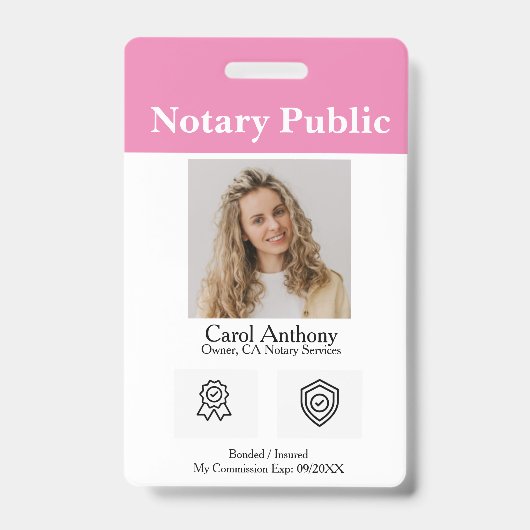 Notaris Openbaar / Notaris Ondertekenaar ID Badge (Front)