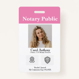 Notaris Openbaar / Notaris Ondertekenaar ID Badge